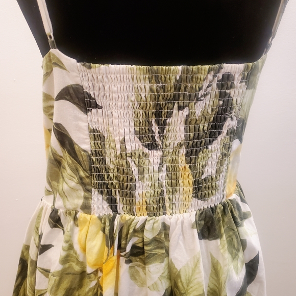 H&M Yellow and Green Lemon-Print Midi Dress - Picture 3 of 5